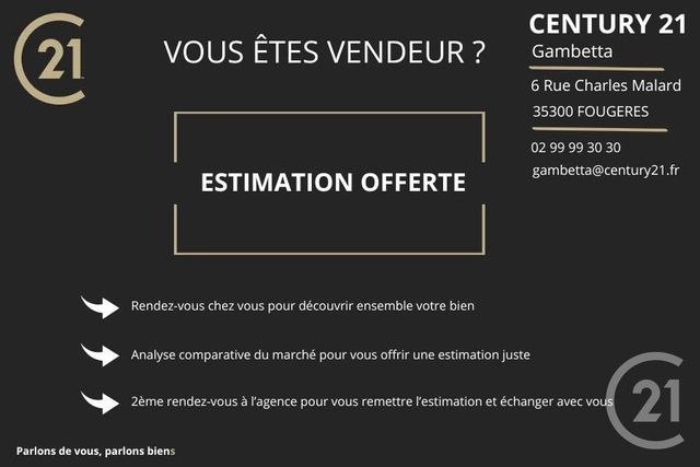 Appartement T2 à vendre - 2 pièces - 23.7 m2 - FOUGERES - 35 - BRETAGNE - Century 21 Gambetta